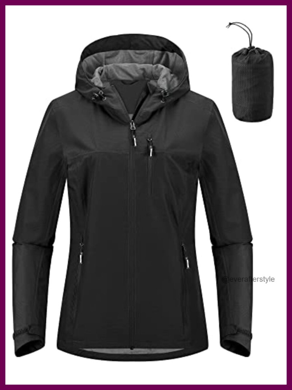 Packable Waterproof Rain Jacket with Hood Mesh Lined Cycling Running